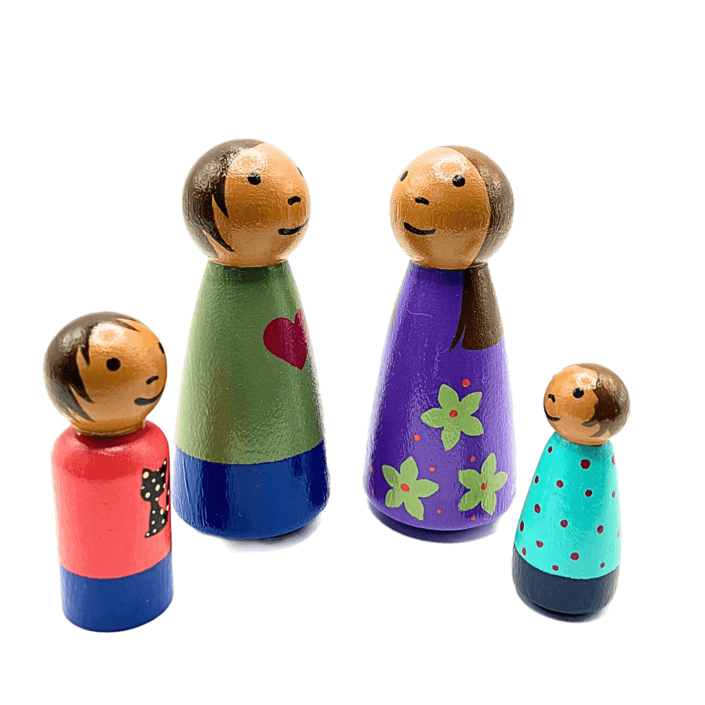 LGBTQ+ Family Wooden Doll Set - Two Moms