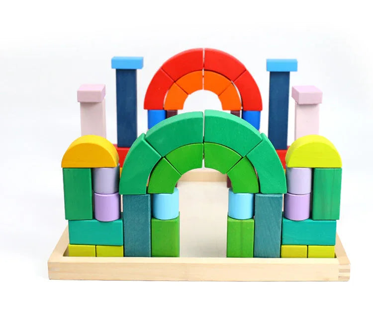 Large STAINED Romanesque Stacking Puzzles Building Blocks - BIG FRENCHIES