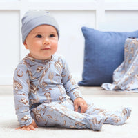 Wild Wrangler/Blue Western Baby Boy Bamboo Zipper Romper - BIG FRENCHIES