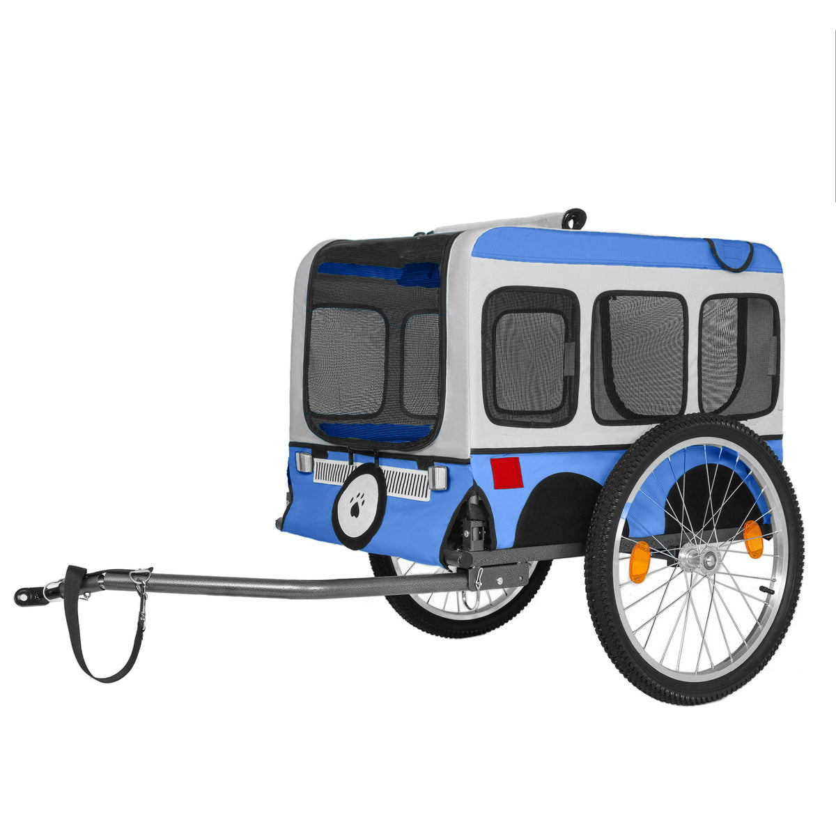 Large Folding Bike Trailer for Dogs - 20×2 1/8 Inches Wheels, Heavy-Duty Steel Frame, Spacious Design, All-Terrain Cycli
