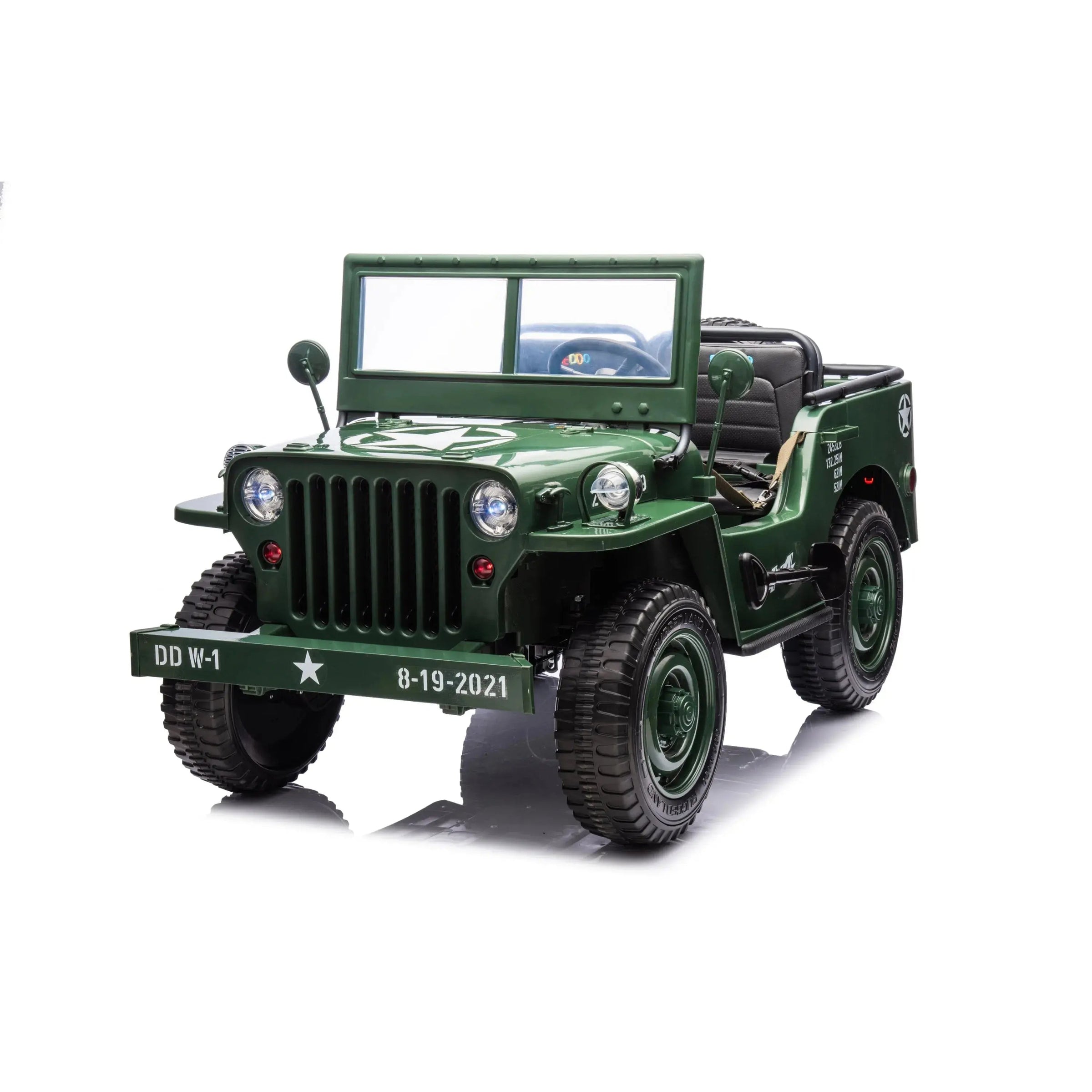 24V Freddo Military Willy Truck 3 Seater Electric Ride on - BIG FRENCHIES