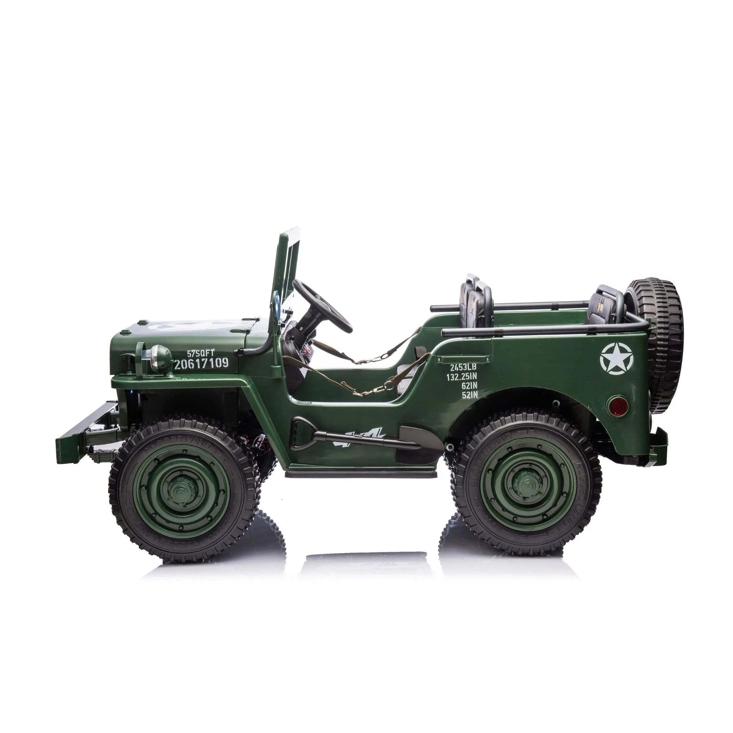 24V Freddo Military Willy Truck 3 Seater Electric Ride on - BIG FRENCHIES