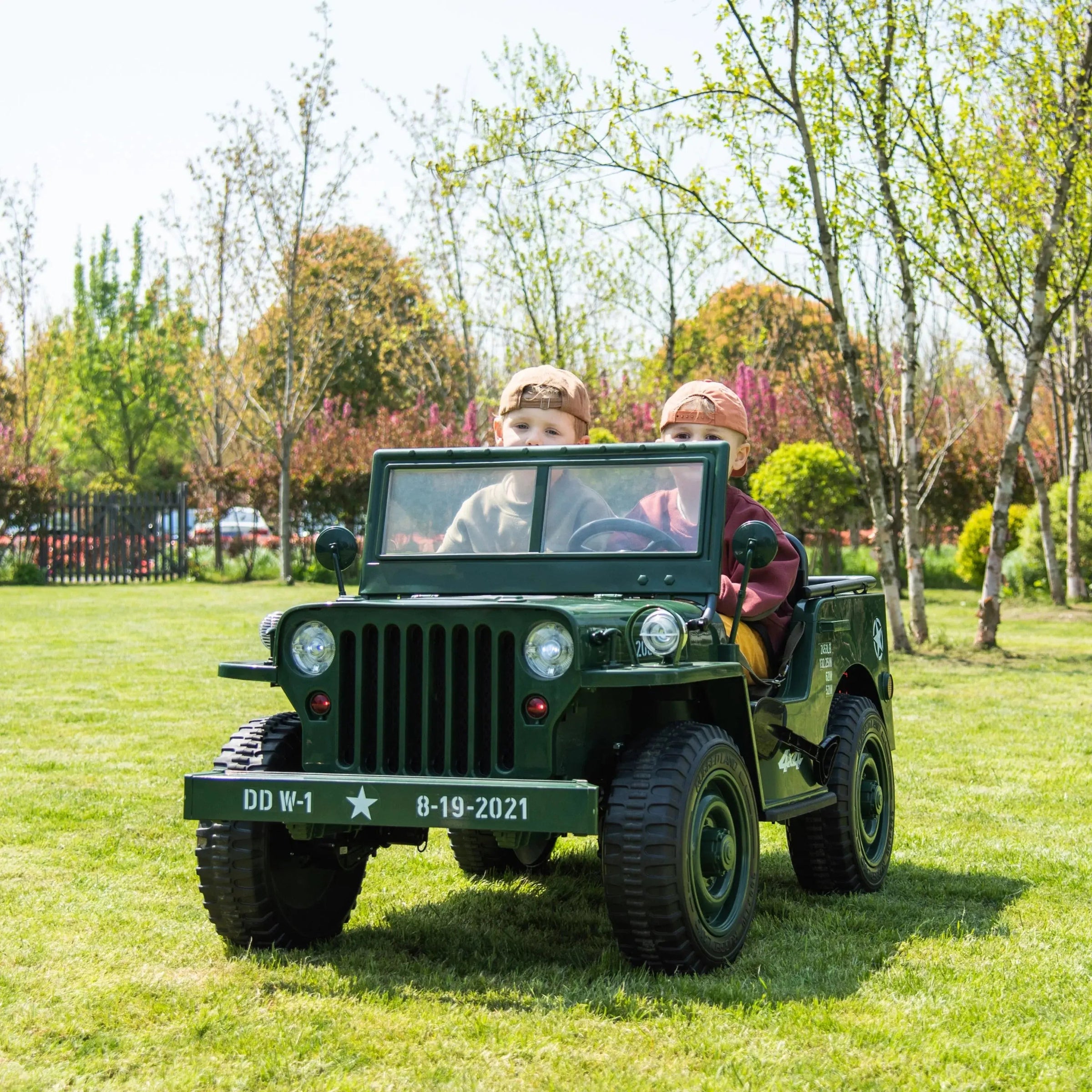 24V Freddo Military Willy Truck 3 Seater Electric Ride on - BIG FRENCHIES