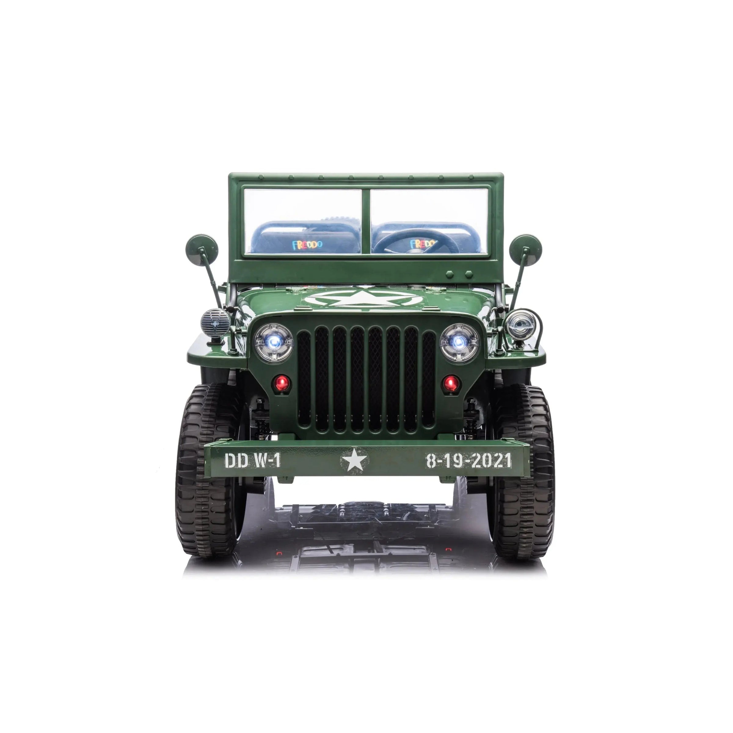 24V Freddo Military Willy Truck 3 Seater Electric Ride on - BIG FRENCHIES