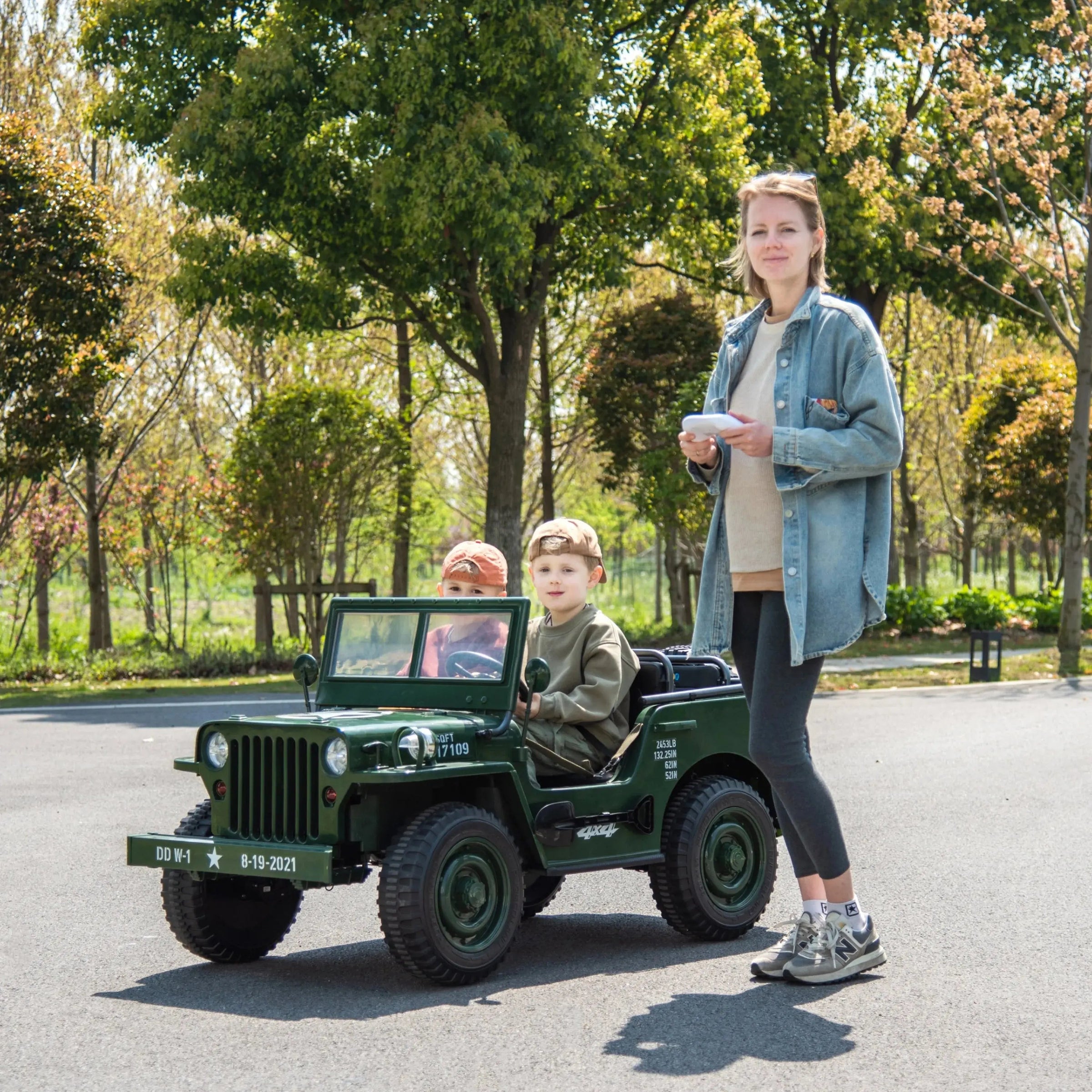 24V Freddo Military Willy Truck 3 Seater Electric Ride on - BIG FRENCHIES
