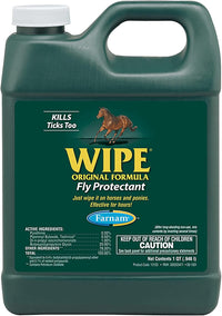 Farnam Wipe Fly Tick Protectant 32 oz. Repels Kills Flies Ticks Horses