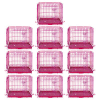 24-42" Collapsible Pink Dog Crate RED24-42