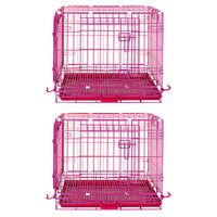 24-42" Collapsible Pink Dog Crate RED24-42