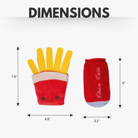 Cola & Fries Plush Dog Toy Gift Set – with Squeaker & Crinkle Paper for Fun Play - BIG FRENCHIES