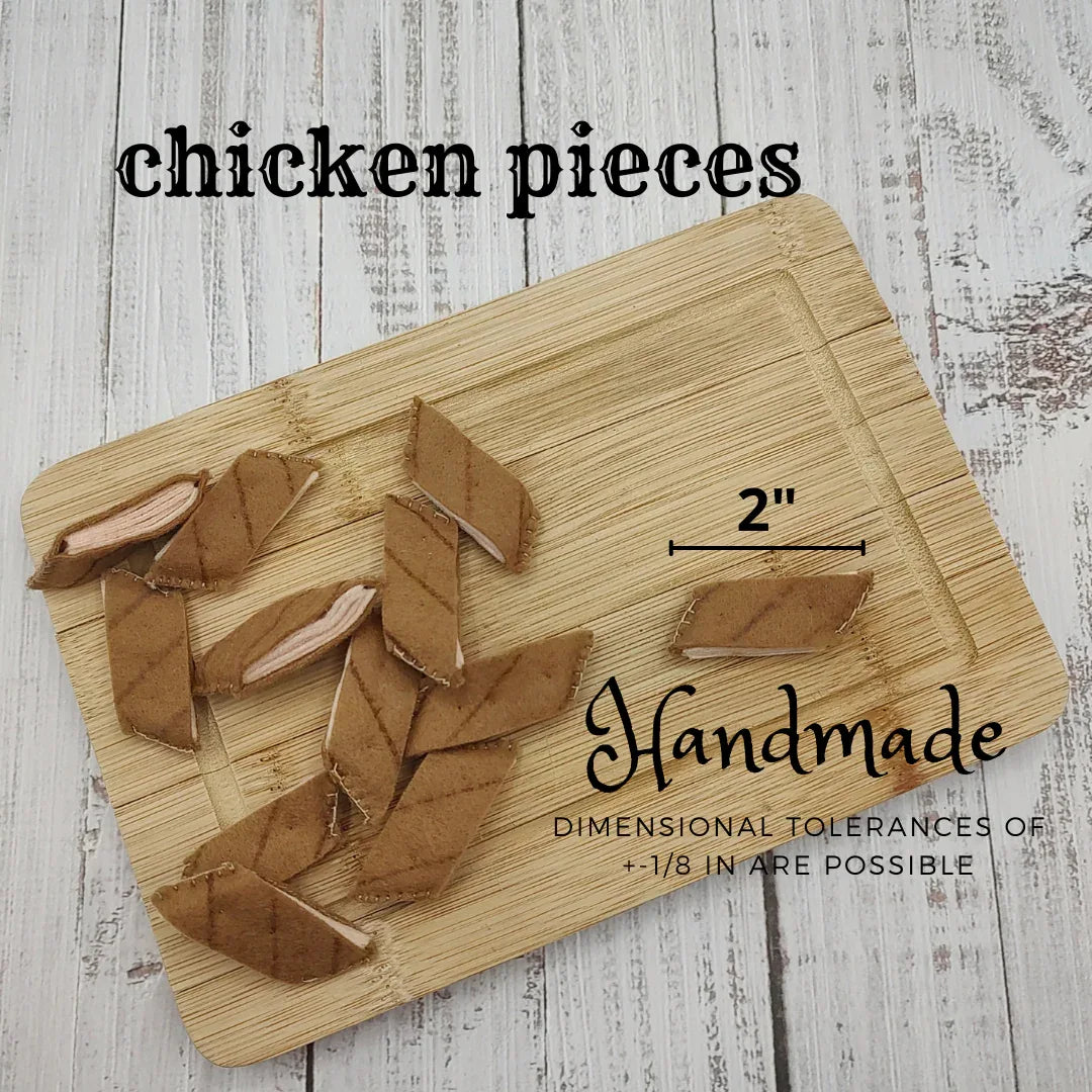 Felt pieces of chiken, play food - BIG FRENCHIES