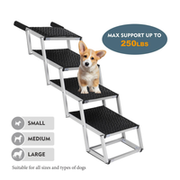 Foldable Dog Ramp For Cars, SUVs, Trucks, Portable Pet Dog Stairs For Large Dogs With Non-Slip Surface & Reinforced Desi