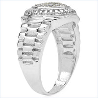 0.20 Carat Genuine White Diamond .925 Sterling Silver Ring