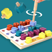 Kindergarten Screw-and-nut Shape Matching Color Puzzle Building Blocks