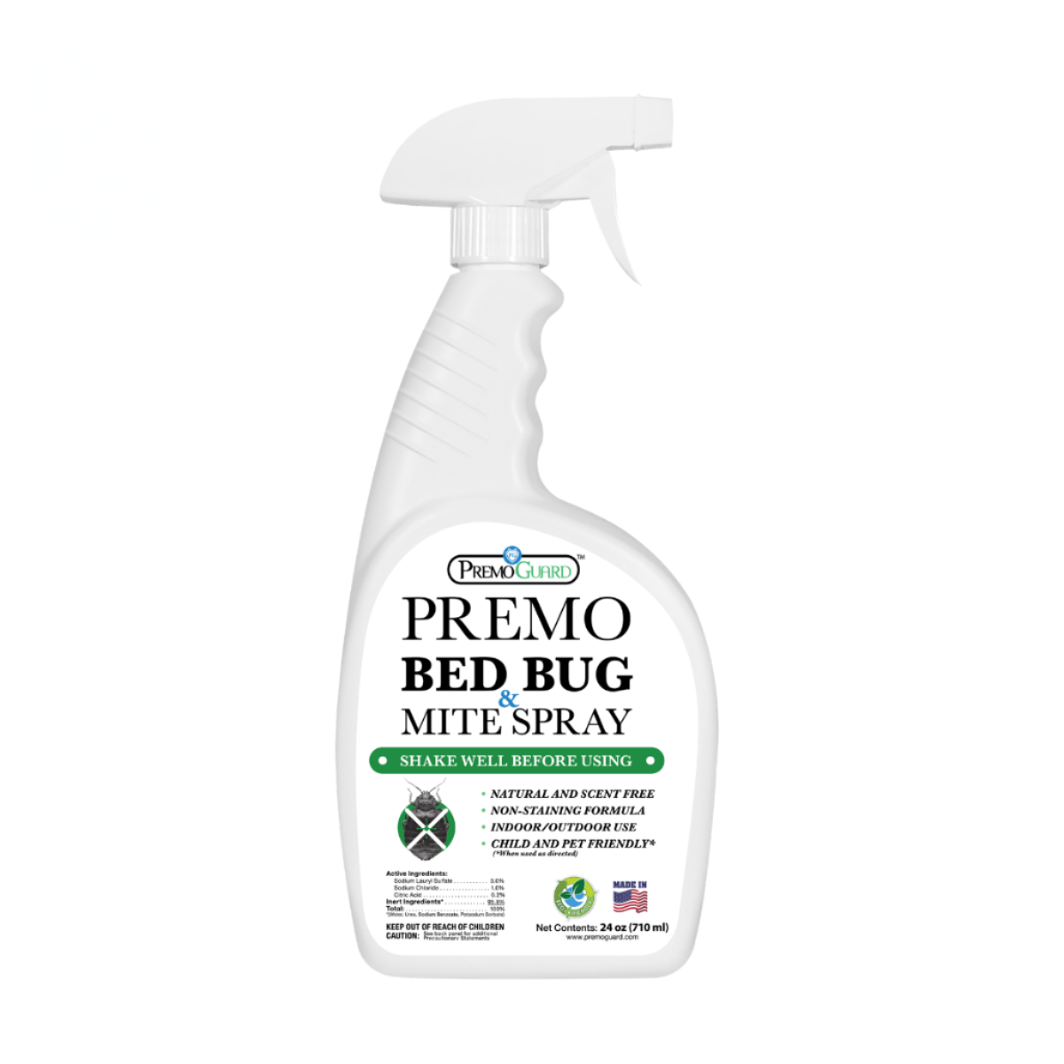 Bed Bug & Mite Killer Spray | Natural & Non-Toxic | Premo Guard