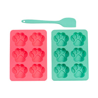 Country Living 3-Piece Silicone Baking Kit – Includes 2 Baking Trays (6-Cavity Paw Print Mold) & Spatula – for Homemade Dog Treats, Candy, Chocolate, and Ice Cubes - BIG FRENCHIES