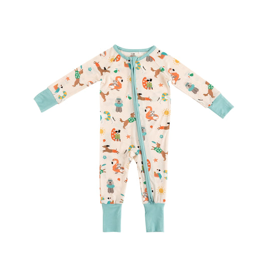 Pups in the Sun (Convertible Zip Footies) - BIG FRENCHIES
