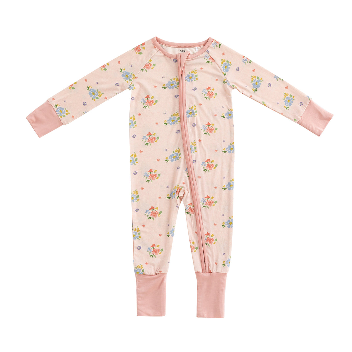 Blush Bloom (Convertible Zip Footies) - BIG FRENCHIES
