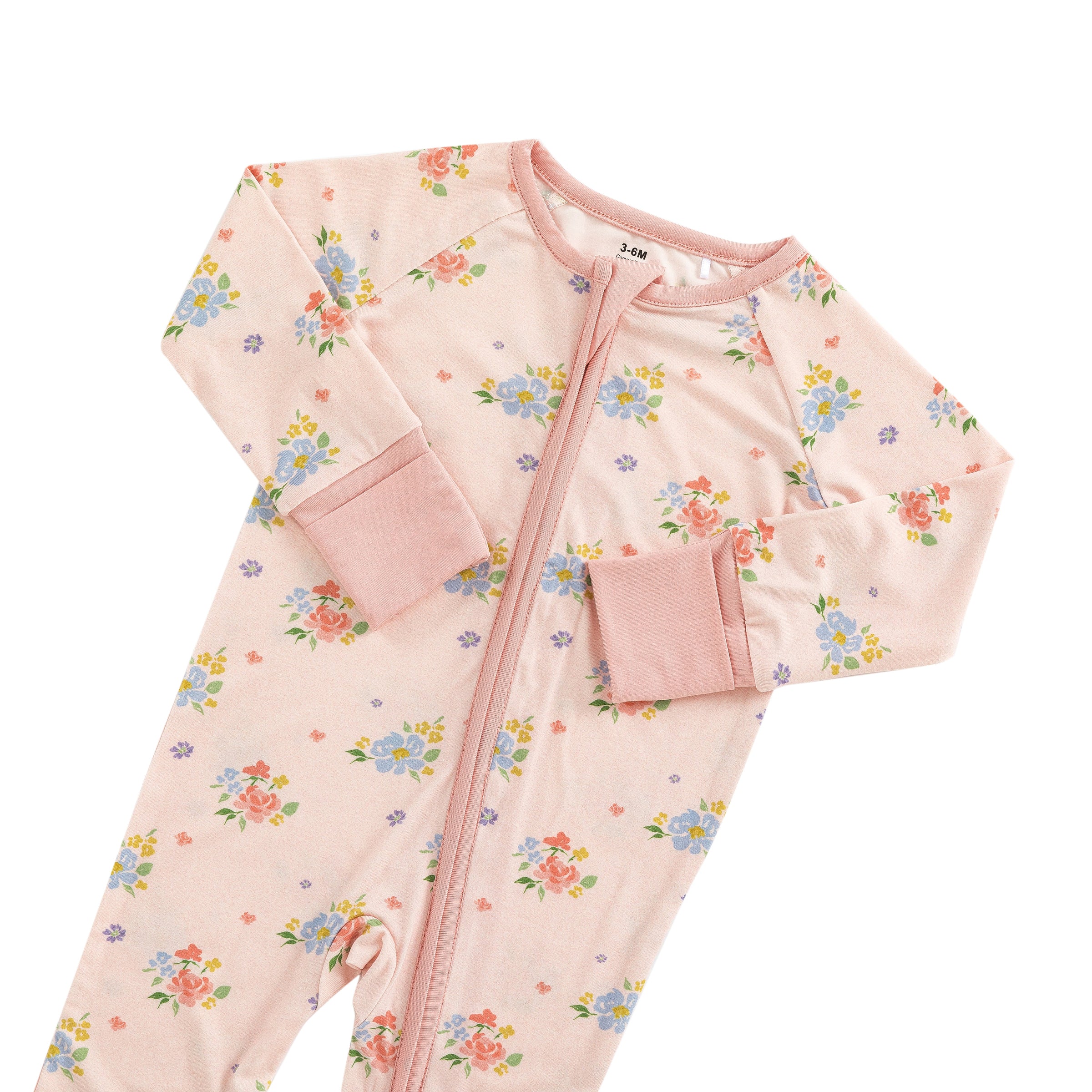 Blush Bloom (Convertible Zip Footies) - BIG FRENCHIES