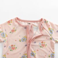 Blush Bloom (Convertible Zip Footies) - BIG FRENCHIES