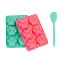 Country Living 3-Piece Silicone Baking Kit – Includes 2 Baking Trays (6-Cavity Paw Print Mold) & Spatula – for Homemade Dog Treats, Candy, Chocolate, and Ice Cubes - BIG FRENCHIES