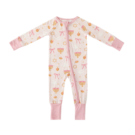 Pretty In Hanukkah (Convertible Zip Footies) - BIG FRENCHIES
