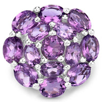 9.28 Carat Genuine Amethyst .925 Sterling Silver Ring