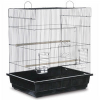Prevue Pet Products Square Roof Parakeet Cage 25212 in White, Spacious Small Bird Cage with Door-Within-a-Door