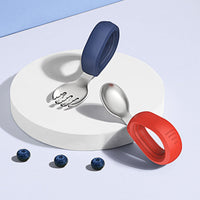 Children's Stainless Steel Round Handle Fork And Spoon Set