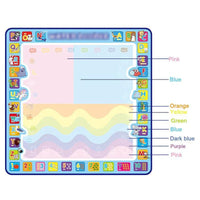 Coolplay 100x100cm Magic Water Drawing Mat Doodle Mat & 4 Drawing Pens & 1 Stamps Set Painting Board Educational Toys for Kids - BIG FRENCHIES