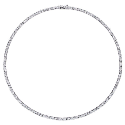 12.5 ct. DEW Created Brilliant Sapphire Tennis Necklace - 14K Gold Overlay