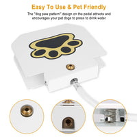 Step Activated Dog Water Dispenser, Outdoor Pet Drinking Fountain with 2-Way Water Splitter, Iron Build for Backyard Gar