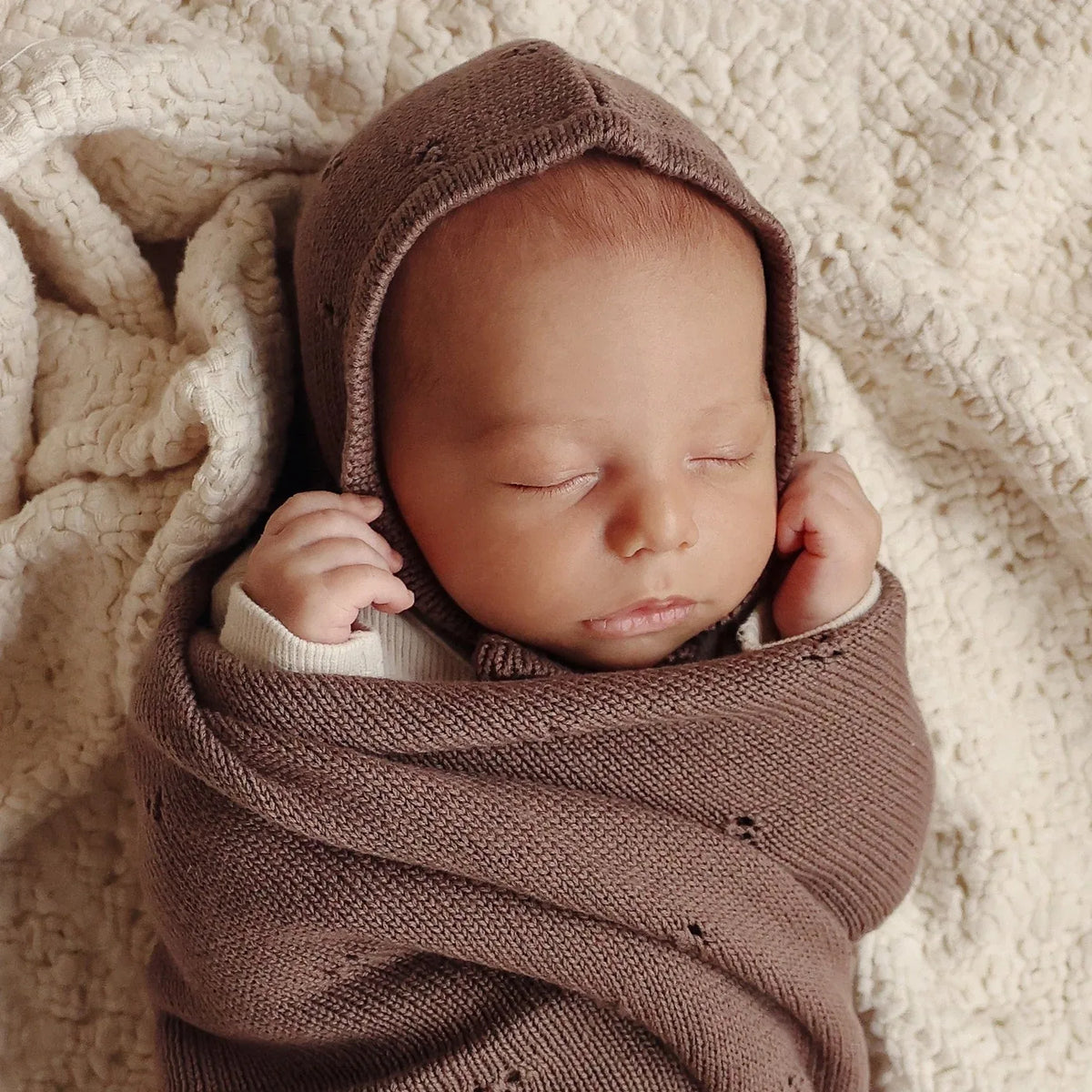 Organic Pointelle Swaddle Blanket + Hat Gift Set - BIG FRENCHIES