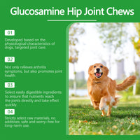 Dog Glucosamine Hip Joint Chews, Chondroitin Joint Support Supplements For All Breeds, Chicken Flavor Soft Chews To Reli