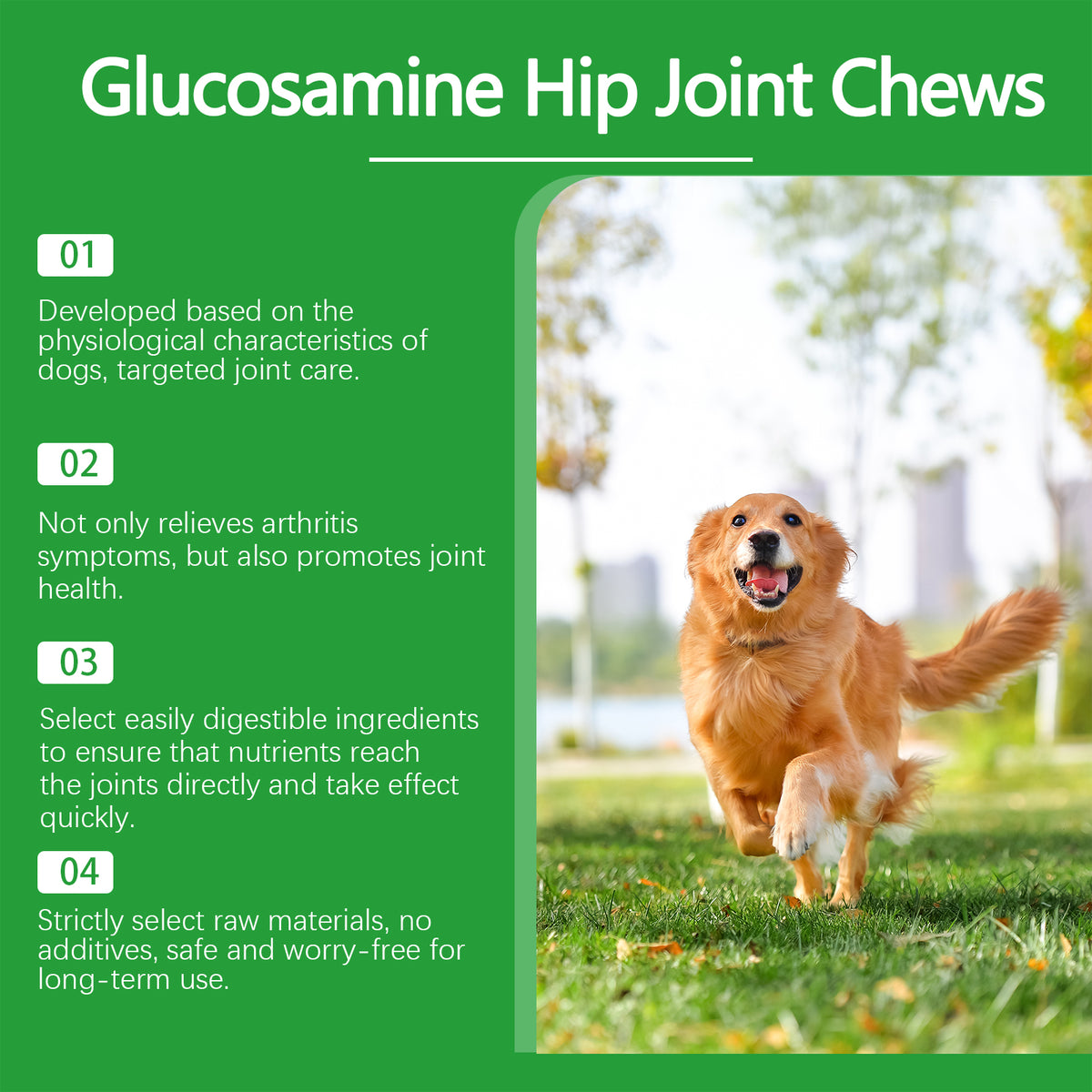 Dog Glucosamine Hip Joint Chews, Chondroitin Joint Support Supplements For All Breeds, Chicken Flavor Soft Chews To Reli
