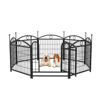 Dog Playpen Indoor 24 inch 8 Panels Metal Dog Pen Pet Dog Fence Outdoor Exercise Pen with Doors, Heavy Duty Dog Fence Pu