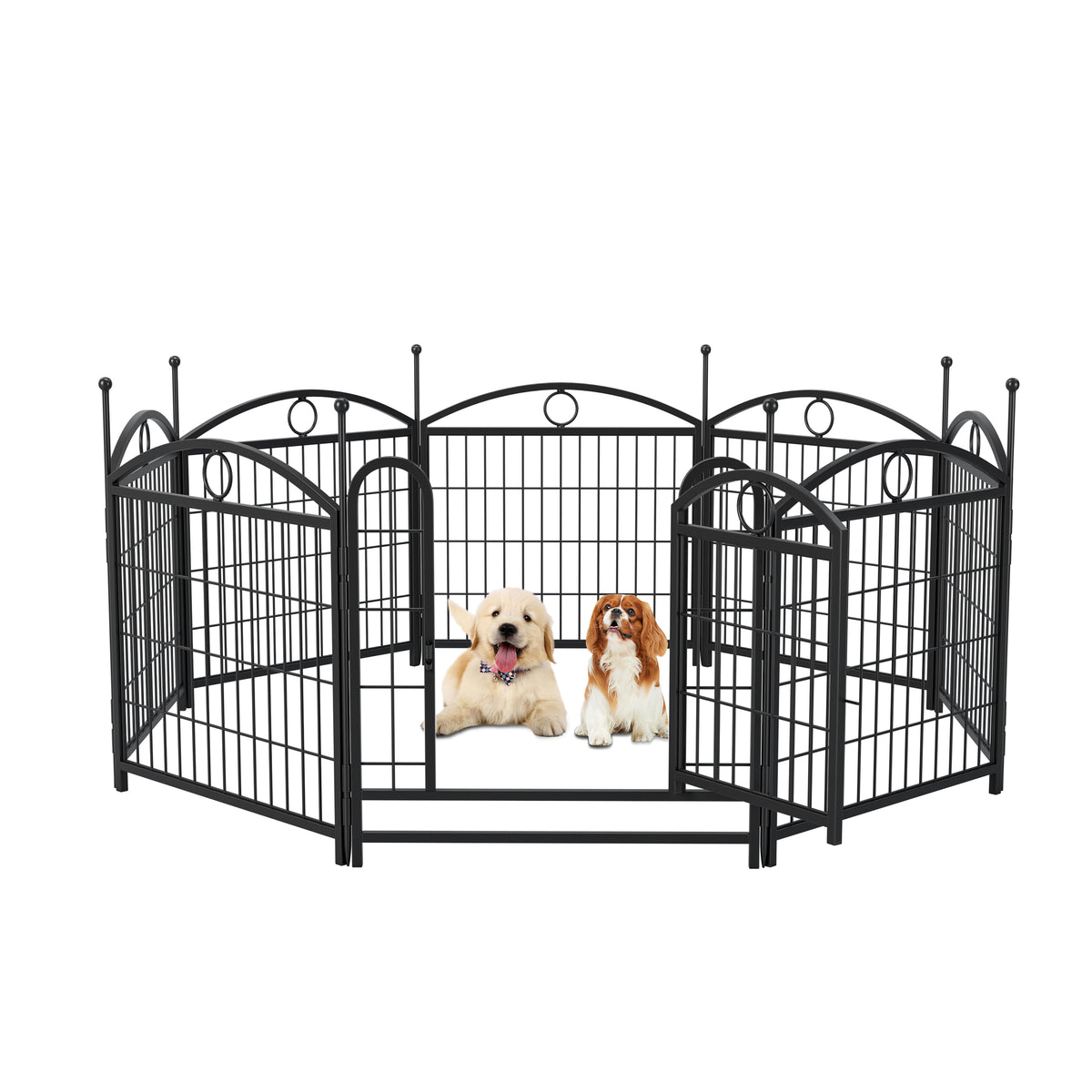Dog Playpen Indoor 24 inch 8 Panels Metal Dog Pen Pet Dog Fence Outdoor Exercise Pen with Doors, Heavy Duty Dog Fence Pu