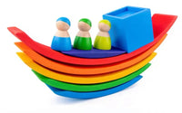 12-Piece Rainbow Wooden Peg Dolls – Primary Color - BIG FRENCHIES