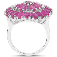 8.10 Carat Genuine Ruby .925 Sterling Silver Ring