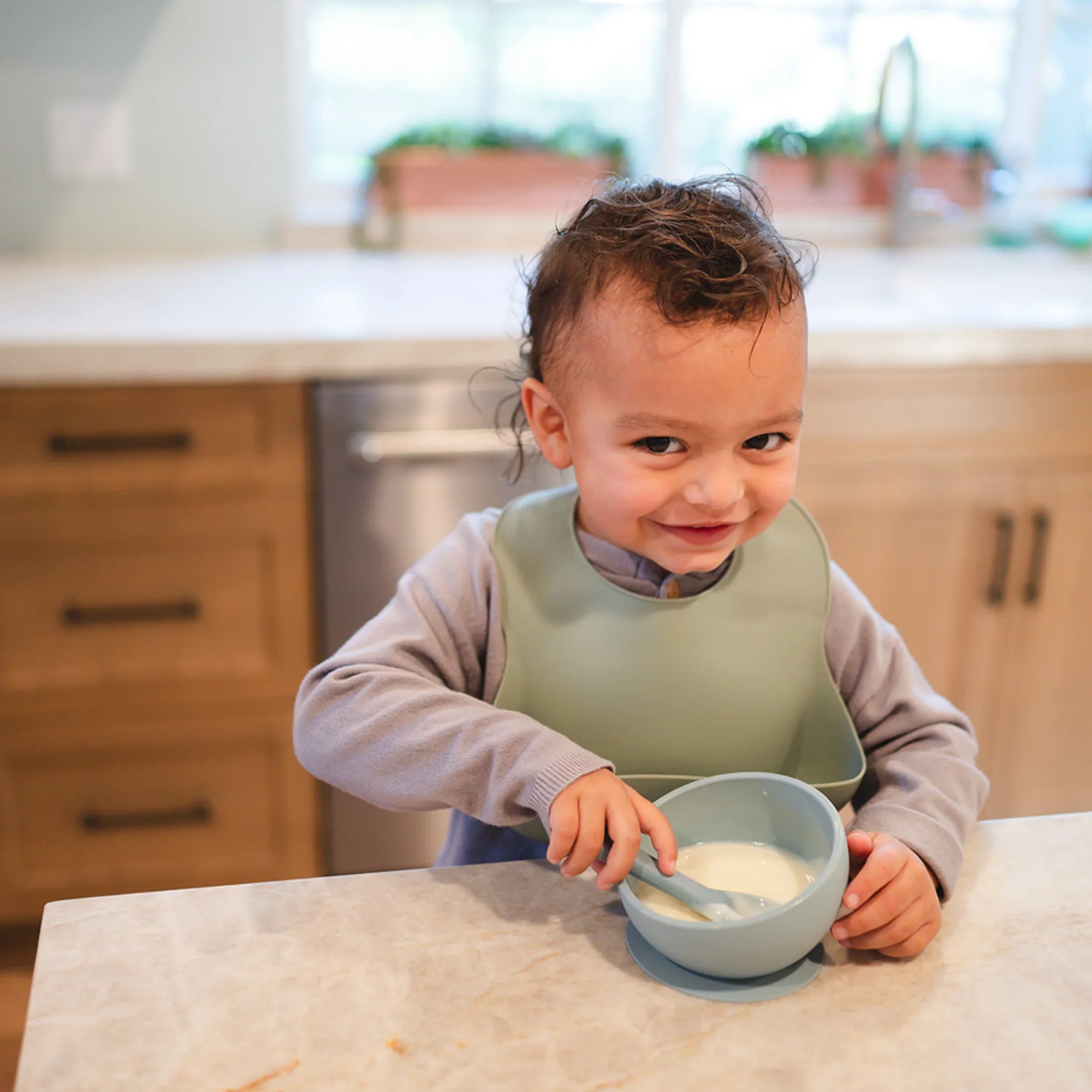 Charcoal Suction Bowl and Spoon Set - BIG FRENCHIES