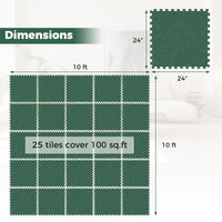 25 Pack-100 Sq.Ft. Foam Floor Tiles Interlocking Carpet Tiles with Edge Borders
