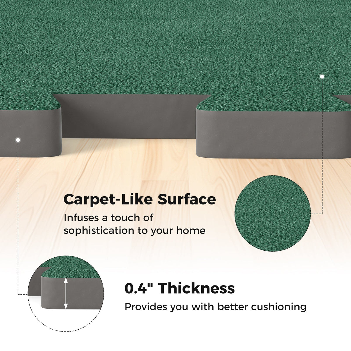 25 Pack-100 Sq.Ft. Foam Floor Tiles Interlocking Carpet Tiles with Edge Borders