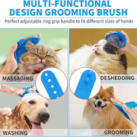 6PCS Dog Bath Brush Dog Toothbrush Adjustable Handle Shampoo Brush Scrubber For Short Long Haired Dogs Cats Effectively 
