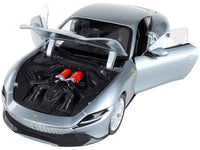 Ferrari Roma Gray Metallic "Race + Play" Series 1/24 Diecast Model Car by Bburago