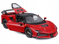 Ferrari SF90 XX Stradale Red with Black Top "Race and Play" Series 1/24 Diecast Model Car by Bburago