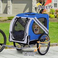 Dog Bike Trailer, Pet Wagon Bicycle Trailer with Easy Folding Cart Frame, 20" Large Rubber Wheels, 3 Entrances, Mesh Scr