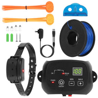 1Set Dog Fence System Pet Containment System With One Hundred Adjustable Levels IPX7 Waterproof Rechargeable Receiver Un