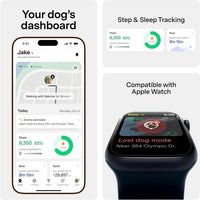 Fi Series 3+ Smart GPS Dog Tracker Collar Health Monitor Waterproof LED