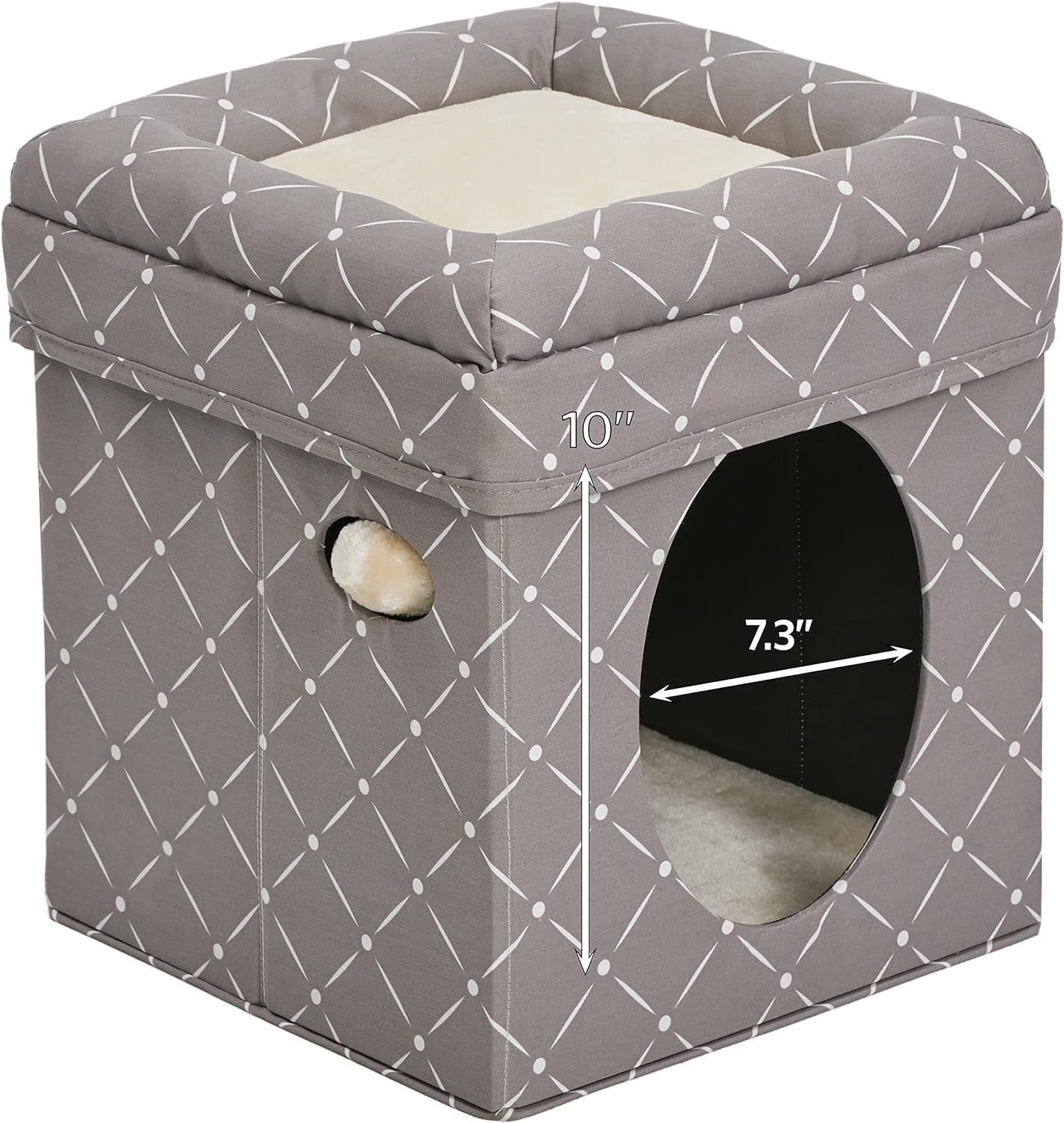 Cat Hous in Fashionable Mushroom Diamond Print - BIG FRENCHIES