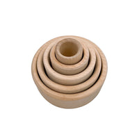 5 Pcs Natural Wooden Stacking & Nesting Cup Bowl Set - BIG FRENCHIES