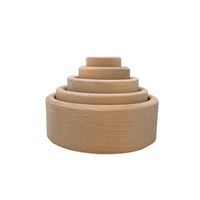 5 Pcs Natural Wooden Stacking & Nesting Cup Bowl Set - BIG FRENCHIES